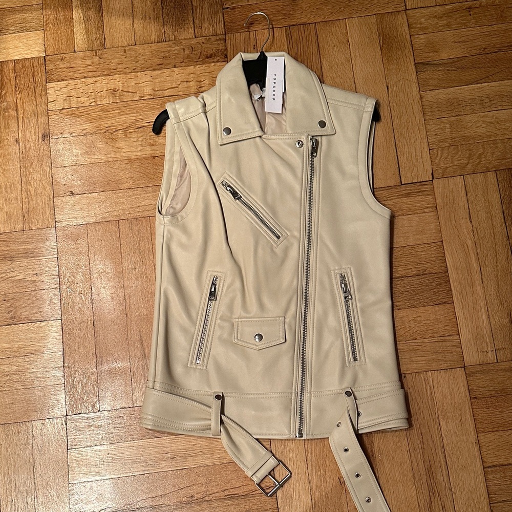NWT Topshop Leather Biker Vest